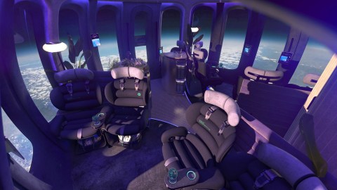 Artist impression of the customisable Space Lounge interior of the capsule