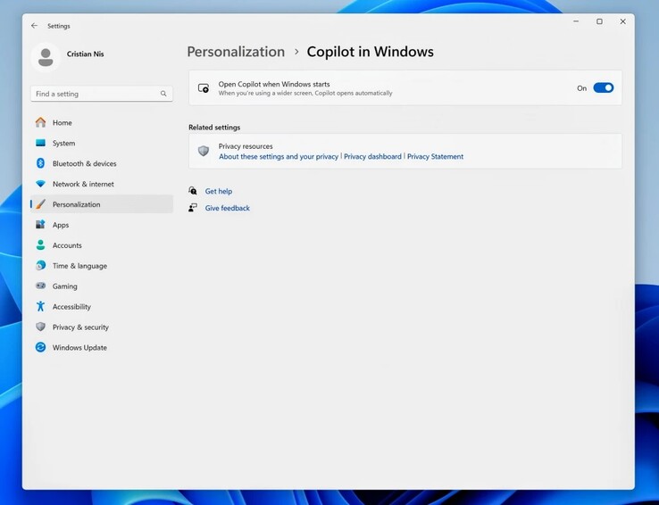 Copilot auto-launch settings. The fate of this feature, like anything seen on a Windows Insider preview, is written in pencil.