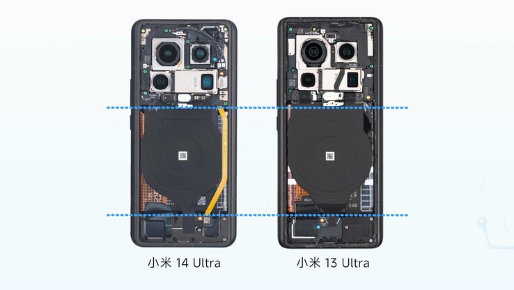 At first glance, the internal design of the Xiaomi 14 Ultra and Xiaomi 13 Ultra appears to be very similar.