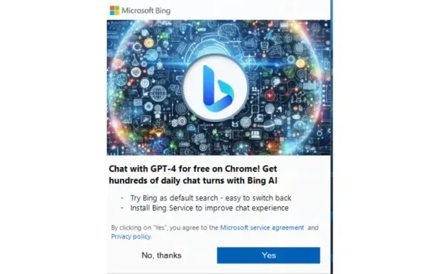 Microsoft once again ask Chrome users to try Bing through unblockable pop-ups