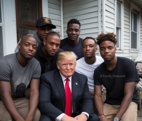 Donald Trump supporters fabricate and distribute fake AI images of him with black voters