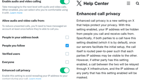 Make X calling more securing by hiding your IP address