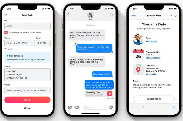 Tinder now makes it easier to share date details with family and friends